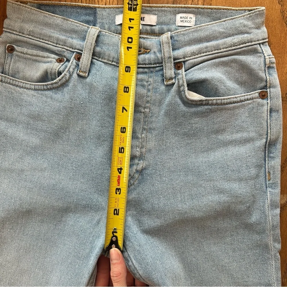 RE/DONE Jeans 90s High Rise Ankle Crop Raw Hem Button Fly Light Wash 25 - Picture 3 of 16